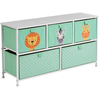 LIBERTY HOUSE TOYS Storage Chest 5L-206-JUN Steel and Fabric 2+ 1,000 (W) x 300 (D) x 550 (H) mm Green