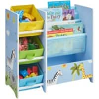 LIBERTY HOUSE TOYS Storage Unit TF5007 Medium-density fibreboard and Fabric 2+ 650 (W) x 300 (D) x 600 (H) mm Blue