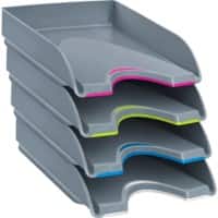 CEP Arty by CEP Letter Tray 1042006381 Grey 25.7 x 34.8 x 6.6 cm Pack of 4 