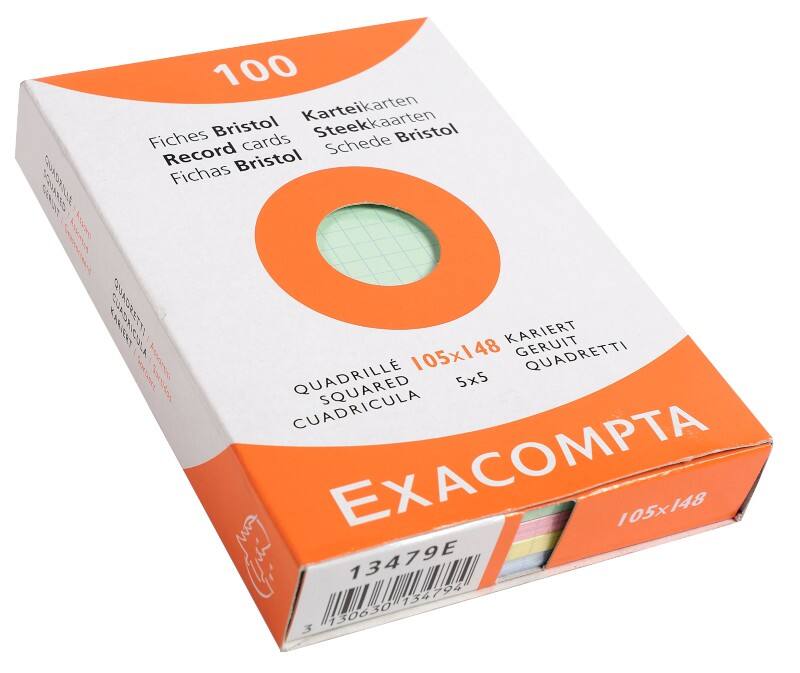 Exacompta Index Cards 13479E A6 Assorted 10.7 x 15 x 2.5 cm Pack of 10