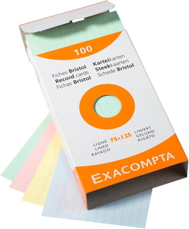 Exacompta Index Cards 13851X Assorted 7.9 x 12.9 x 2.5 cm Pack of 10