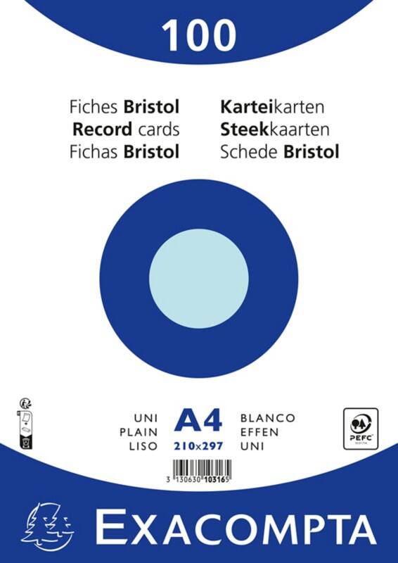Exacompta Index Cards 10316E A4 Sky blue 21 x 29.7 x 2.3 cm Pack of 10