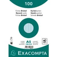 Exacompta Index Cards 10818SE A5 Sky blue 15 x 21.2 x 2.5 cm Pack of 10