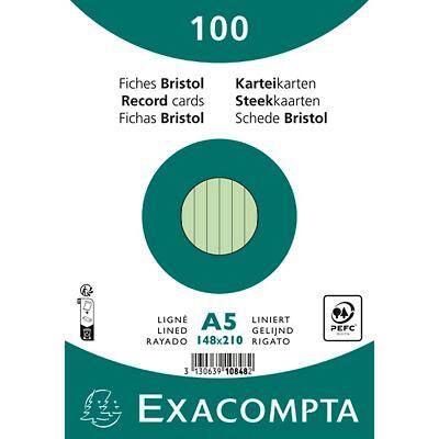 Exacompta Index Cards 10848SE A5 Green 15 x 21.2 x 2.5 cm Pack of 10