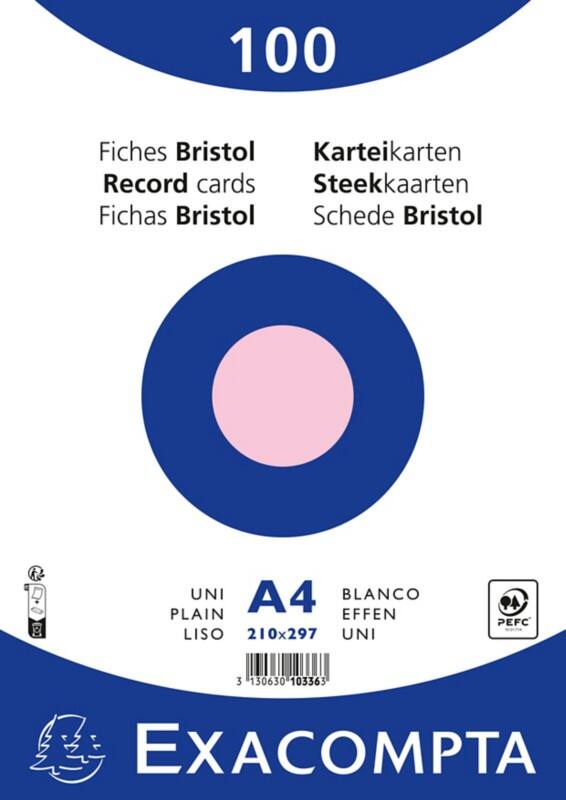 Exacompta Index Cards 10336E A4 Pink 21 x 29.7 x 2.3 cm Pack of 10