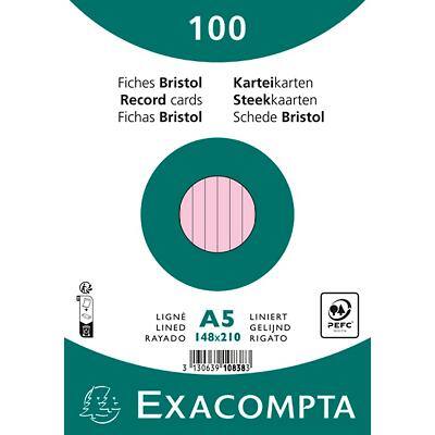 Exacompta Index Cards 10838SE A5 Pink 15 x 21.2 x 2.5 cm Pack of 10