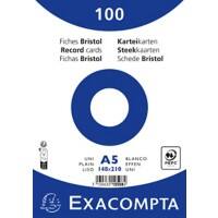 Exacompta Index Cards 10508E A5 White 15 x 21.2 x 2.5 cm Pack of 10 of 100 Sheets