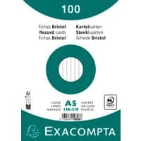 Exacompta Index Cards 10808SE A5 White 15 x 21.2 x 2.5 cm Pack of 10