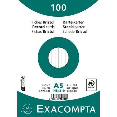 Exacompta Index Cards 10808SE A5 White 15 x 21.2 x 2.5 cm Pack of 10