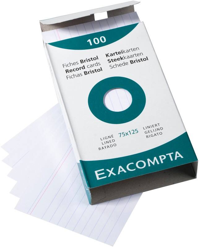 Exacompta Index Cards 13801X White 7.7 x 12.9 x 2.5 cm Pack of 10