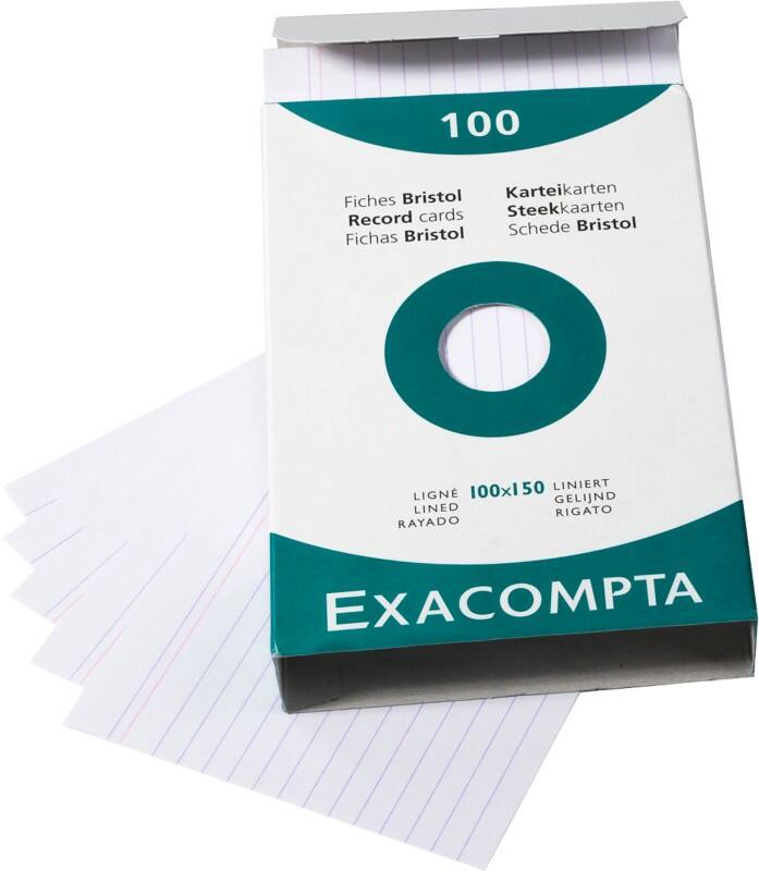 Exacompta Index Cards 13802X A6 White 10.2 x 15.3 x 2.5 cm Pack of 10