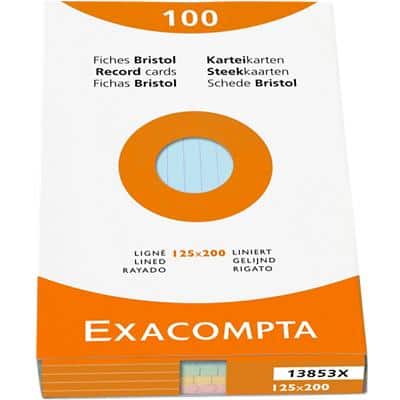 Exacompta Index Cards 13853X 125 x 200 mm Assorted 12.7 x 20.3 x 2.5 cm Pack of 12