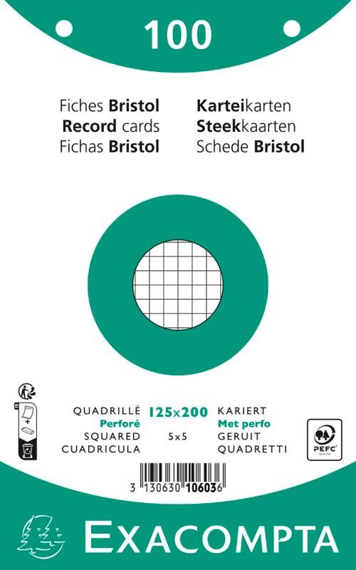 Exacompta Index Cards 10603E 125 x 200 mm White 12.7 x 20.3 x 2.5 cm Pack of 12