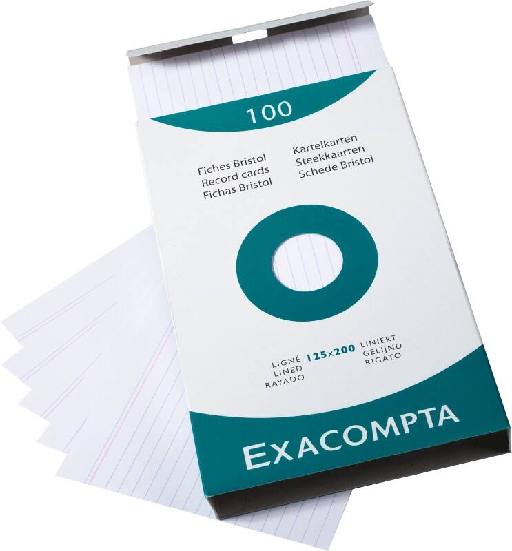 Exacompta Index Cards 13803X 125 x 200 mm White 12.7 x 20.3 x 2.5 cm Pack of 12