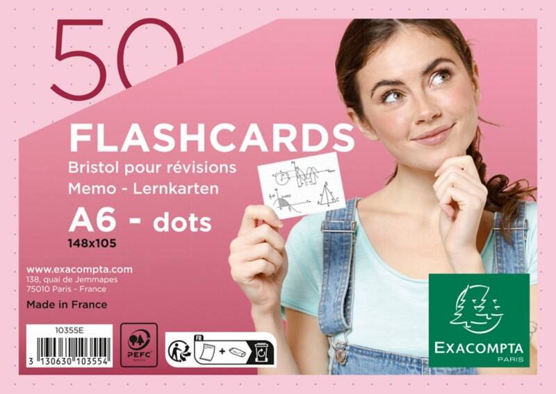 Exacompta Index Cards 10355E A6 Pink 10.5 x 14.8 x 1.3 cm Pack of 19
