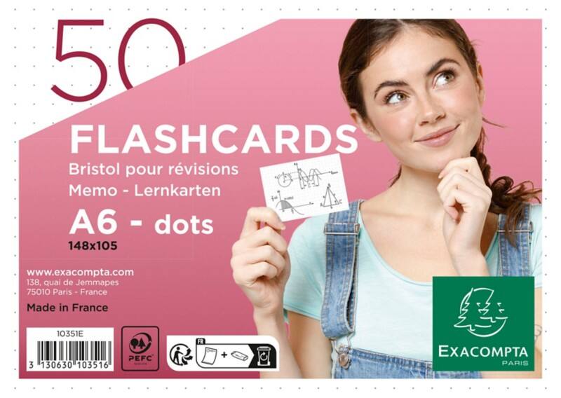 Exacompta Index Cards 10351E A6 White 10.5 x 14.8 x 1.3 cm Pack of 19