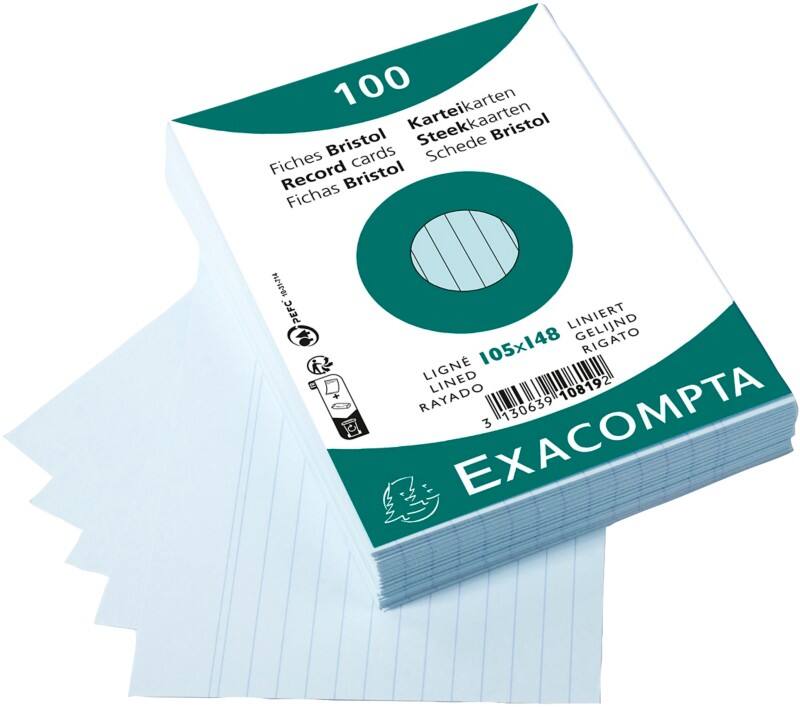 Exacompta Index Cards 10819SE A6 Sky blue 10.7 x 15 x 2.5 cm Pack of 20