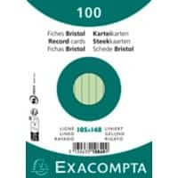 Exacompta Index Cards 10849SE A6 Green 10.7 x 15 x 2.5 cm Pack of 20