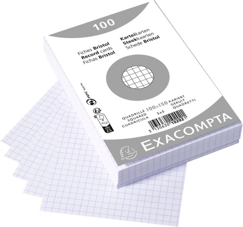 Exacompta Index Cards 10202E 100 x 150 mm White 10.2 x 15.3 x 2.5 cm Pack of 20