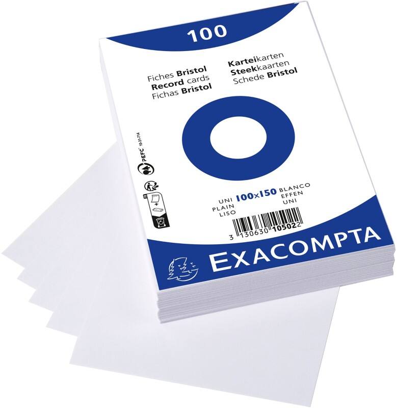 Exacompta Index Cards 10502E 100 x 150 mm White 10.2 x 15.3 x 2.5 cm Pack of 20