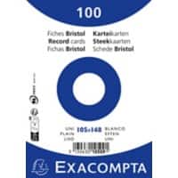 Exacompta Index Cards 10509E A6 White 10.7 x 15 x 2.5 cm Pack of 20