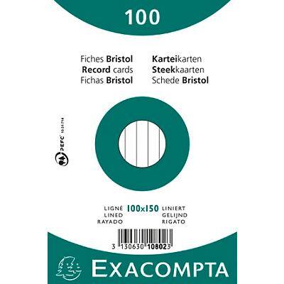 Exacompta Index Cards 10802X A6 White 10 x 15 x 2.3 cm Pack of 20