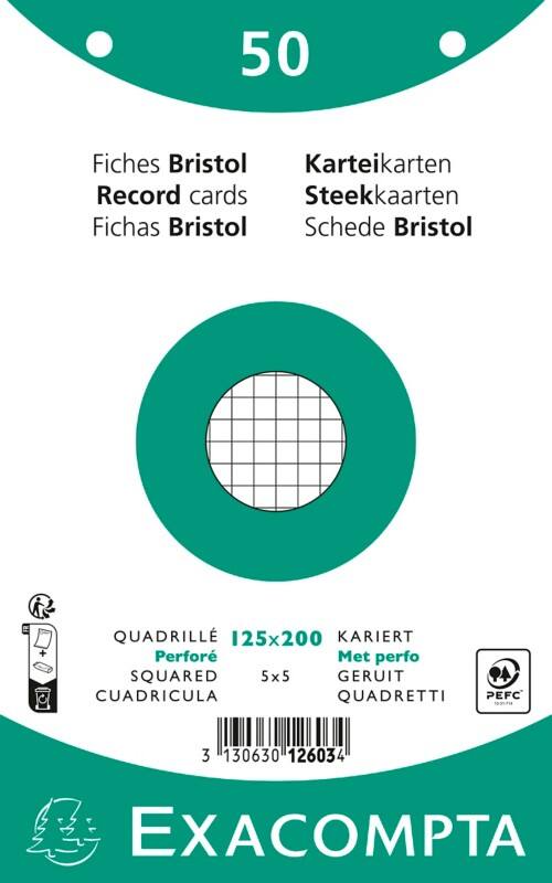 Exacompta Index Cards 12603E 125 x 200 mm White 12.7 x 20.3 x 1.1 cm Pack of 24