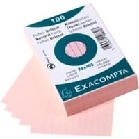 Exacompta Index Cards 10830SE A7 Pink 7.4 x 10.5 x 2.3 cm Pack of 40