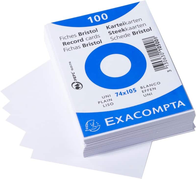 Exacompta Index Cards 10500SE 74 x 105 mm White 7.4 x 10.5 x 2.5 cm Pack of 40