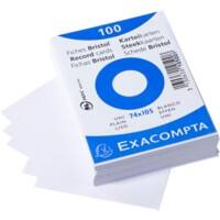Exacompta Index Cards 10500SE 74 x 105 mm White 7.4 x 10.5 x 2.5 cm Pack of 40
