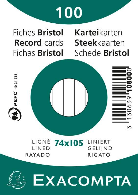 Exacompta Index Cards 10800SE A7 White 7.4 x 10.5 x 2.3 cm Pack of 40