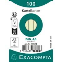 Exacompta Index Cards 38083SB A8 Green 5.2 x 7.4 x 2.3 cm Pack of 48