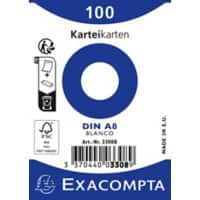 Exacompta Index Cards 3308B A8 White 5.2 x 7.4 x 2.3 cm Pack of 48