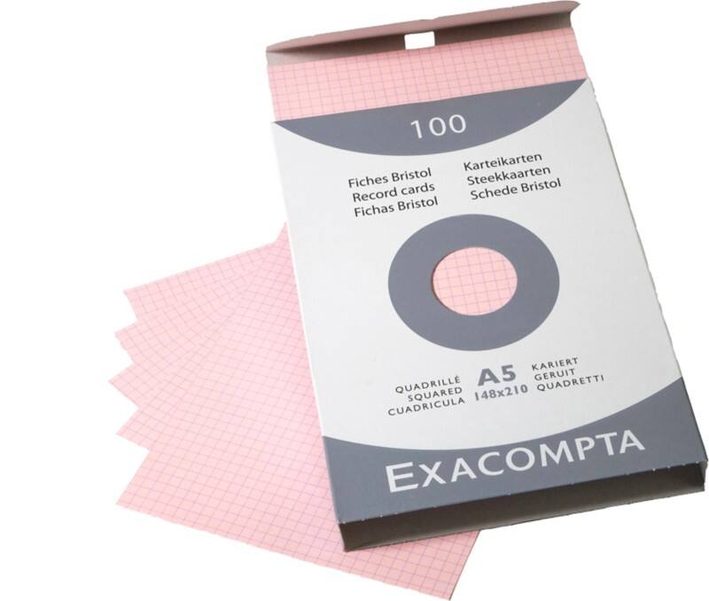 Exacompta Index Cards 13238E A5 Pink 15 x 21.2 x 2.5 cm
