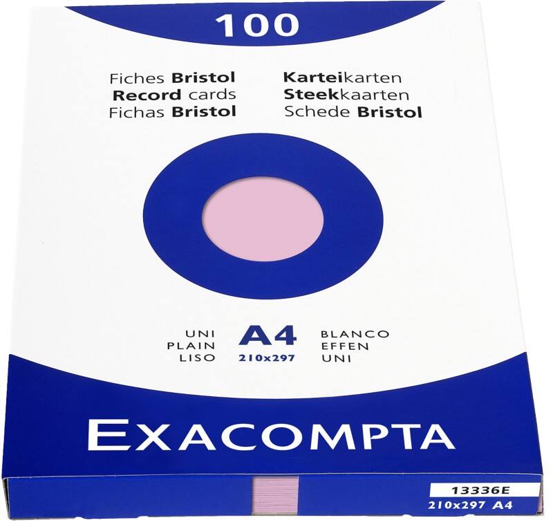 Exacompta Index Cards 13336E A4 Pink 21.3 x 30 x 2.5 cm