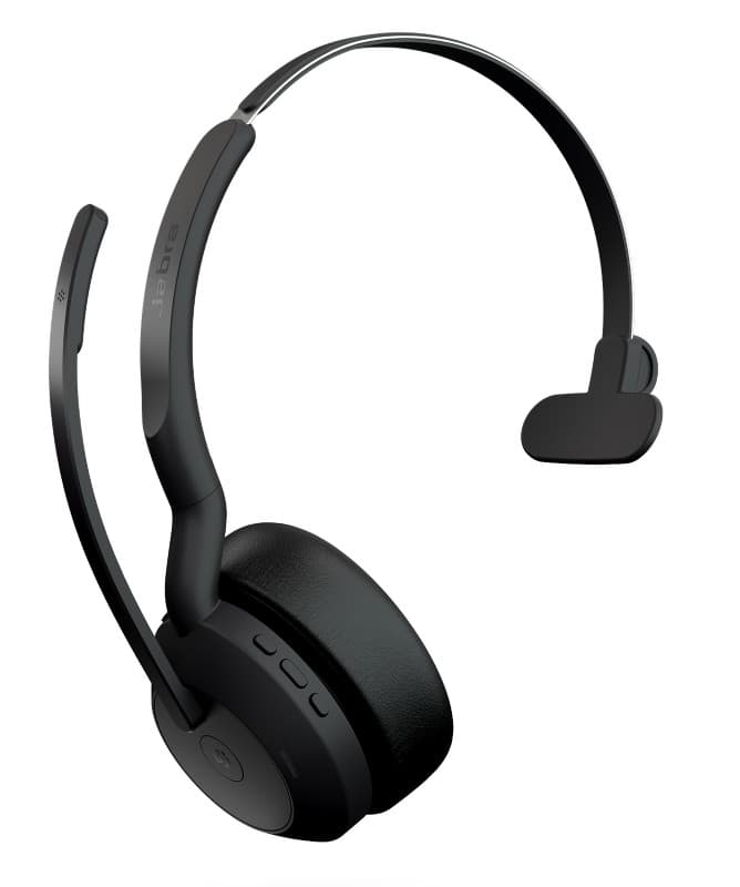 Jabra Evolve2 55 MS Wireless Headset Over-the-head USB, Bluetooth With Bluetooth No With Microphone Mono Black