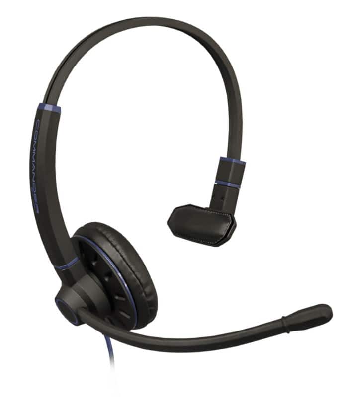 Jpl commander wired mono headset over-the-head noise cancelling microphone headset connection black