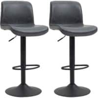 HOMCOM 2 Seat stool Dark Grey PU Leather 420 x 510 x 850 mm