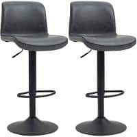 HOMCOM 2 Seat stool Dark Grey PU Leather 420 x 510 x 850 mm