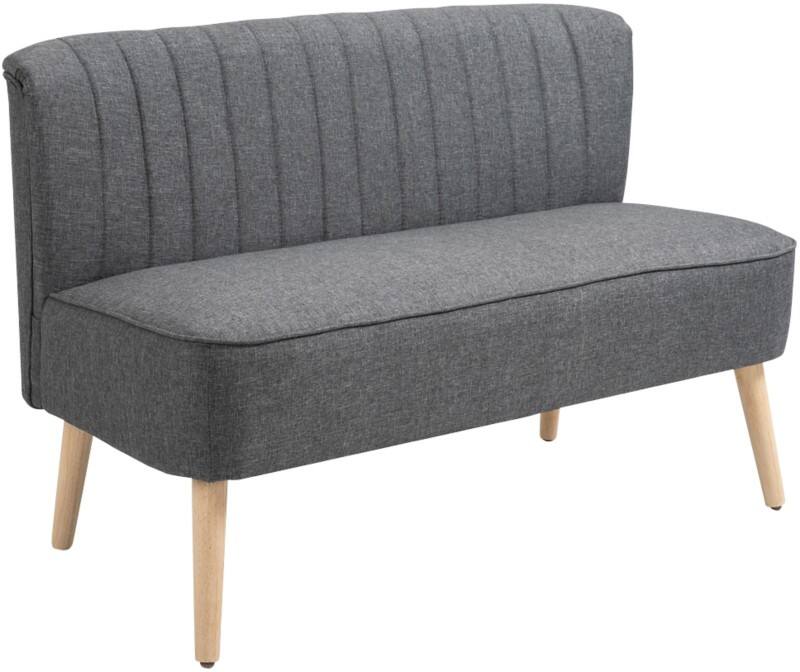 HOMCOM Loveseat Grey 5056602935207 1,170 x 565 x 770 mm
