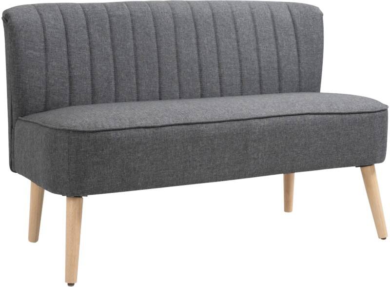 HOMCOM Loveseat Grey 5056602935245 1,170 x 565 x 770 mm