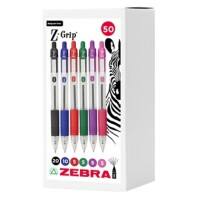 Zebra Z-Grip 2758 Ballpoint Pen Assorted Medium 0.5 mm Pack of 50