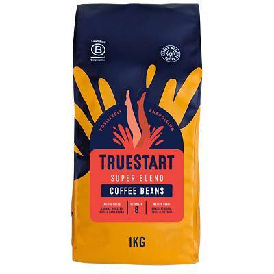 TrueStart Super Blend Coffee Beans Rich & Bold Dark Robusta, Arabica 1 kg