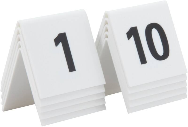 Securit Table Numbers 1-10 White 5.2 x 4.5 x 5.2 cm Pack of 10