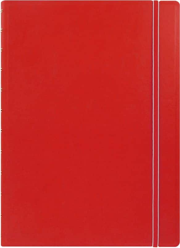 Filofax Notebook 115023 A4 Ruled Twin Wire Faux-leather Soft Cover Red 56 Pages