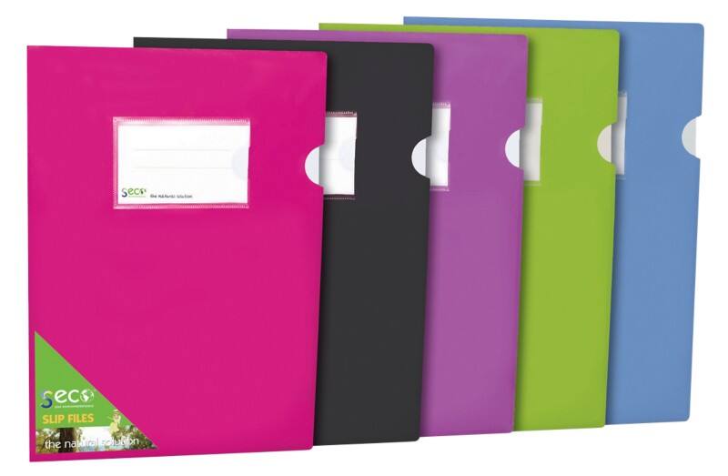 Seco Square Cut Folder A4 Assorted PP (Polypropylene)  140 microns Pack of 5