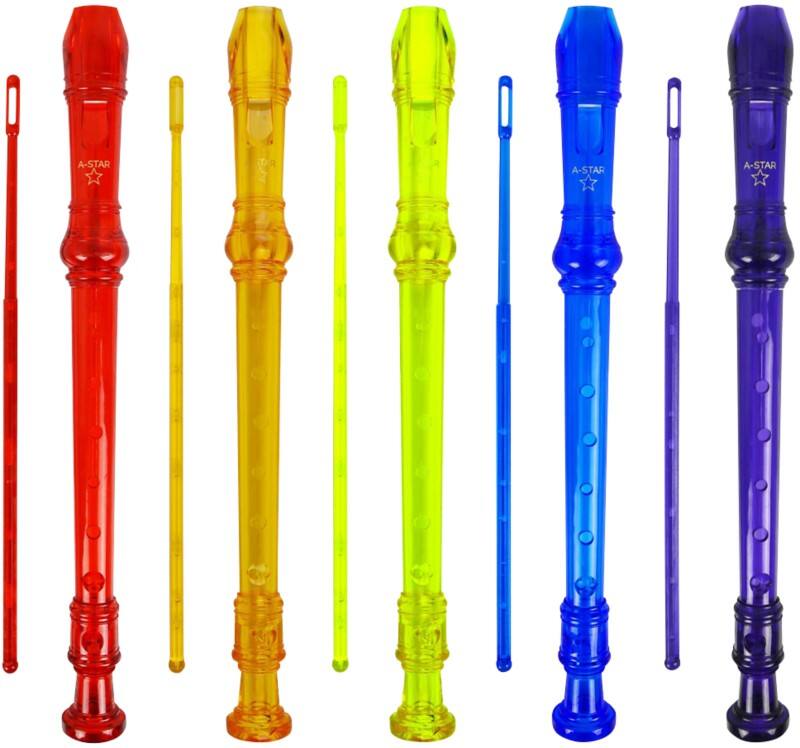 A Star Junior Descant Recorder Multicolour Pack of 10
