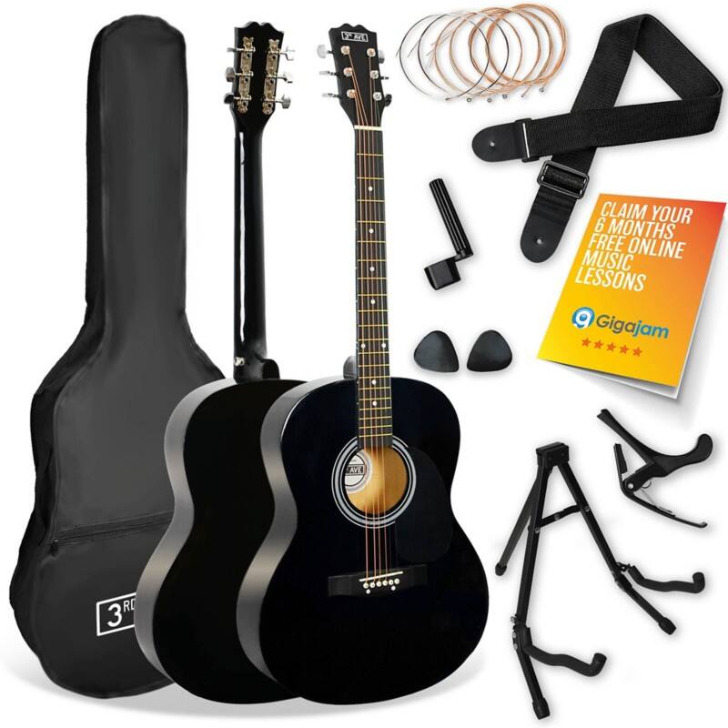 3rd Avenue Classical Guitar Full Size Black Set