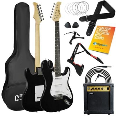 3rd Avenue Electric Guitar 3/4 Size Black Set