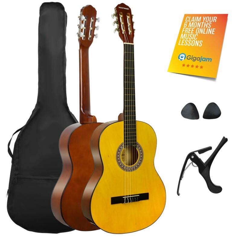 3rd Avenue Rocket Classical Guitar Full Size Natural Set
